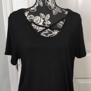 Black flower top